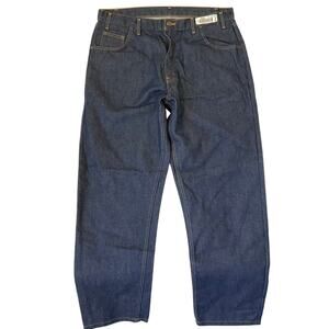 Aramark Men Durable Denim Straight Leg Jeans Size 36 x 34, Blue